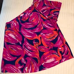 100% Silk Lily Pulitzer Blouse-One Shoulder L